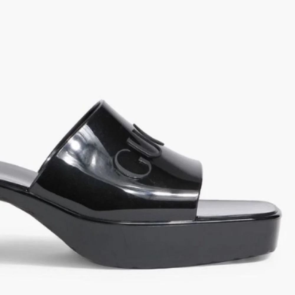 GUCCI RUBBER MULES IN LIGHT BLUE WITH BLOCK HEEL AND LOGO ON VAMP SIZE EU 38 - Picture 5 of 7
